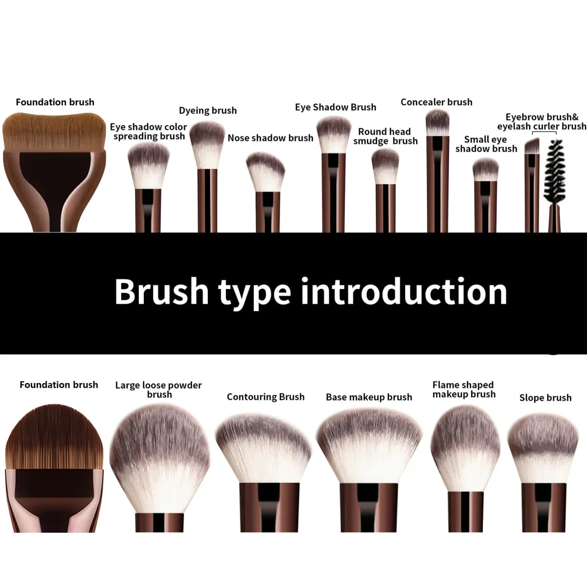 Conjunto de pincéis de maquiagem com 15 peças, cerdas macias, base profissional, blush, corretivo, sombra, pincel