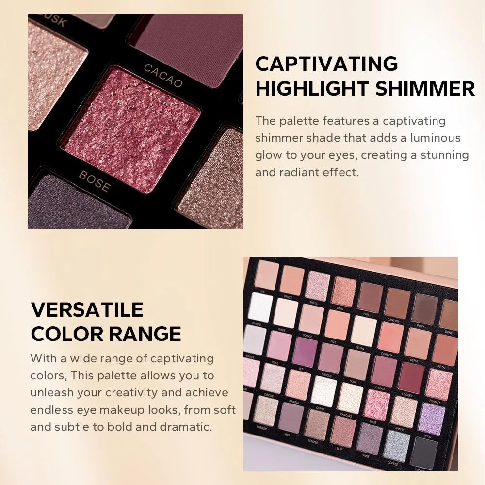 Neutral Vibes Matte 40 Cores Destaque Shimmer Sombra Cosmética Paleta Glitter Sombra