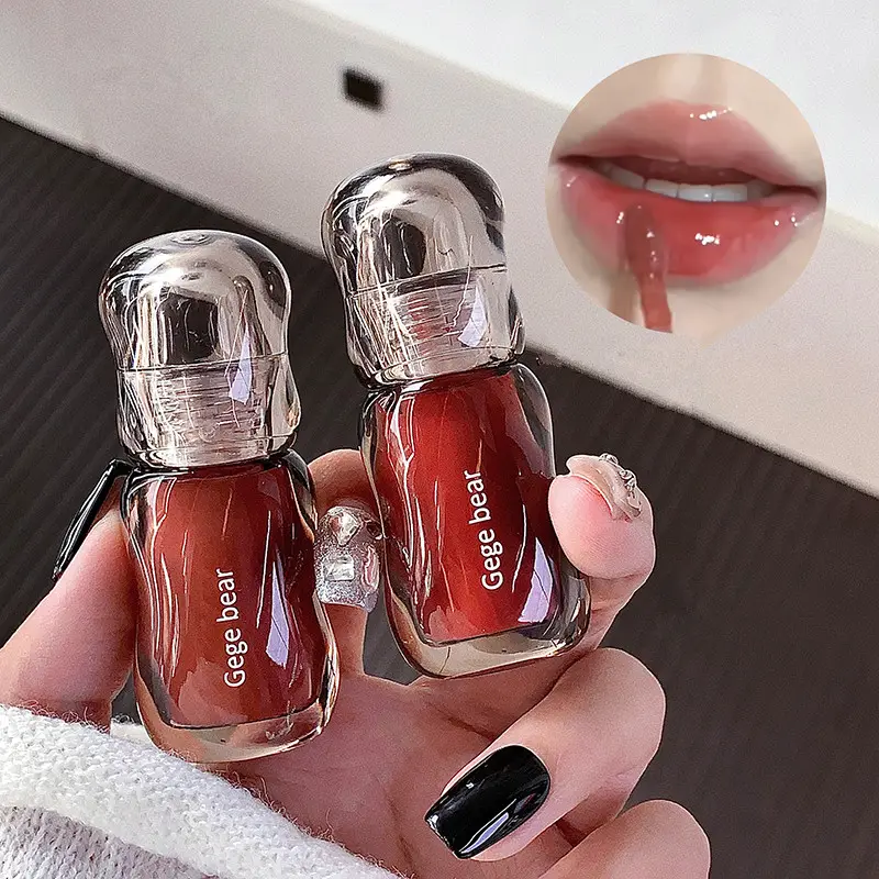 Hidratante lábios carnudos efeito espelho cor labial textura não gordurosa pigmento labial líquido não é fácil de colar levemente esmalte labial