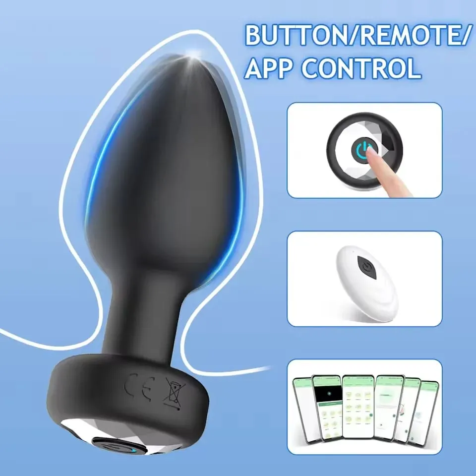 Vibrador anal sem fio para homens, plugue anal com controle remoto, estimulador de próstata, massageador vaginal, brinquedos sexuais adultos, mulheres gays