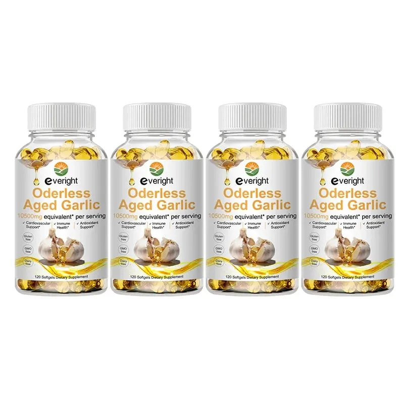 Cápsulas de extrato de alho envelhecido – Fórmula inodora com magnésio, cromo B1 e B9 – Apoia o coração imunológico e a cura cardiovascular