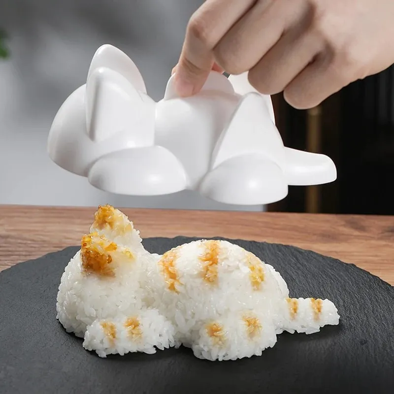 Gato onigiri moldes forma de gato sushi fazendo ferramentas arroz molde shaper deco acessórios para sushi arroz bolas niguri molde
