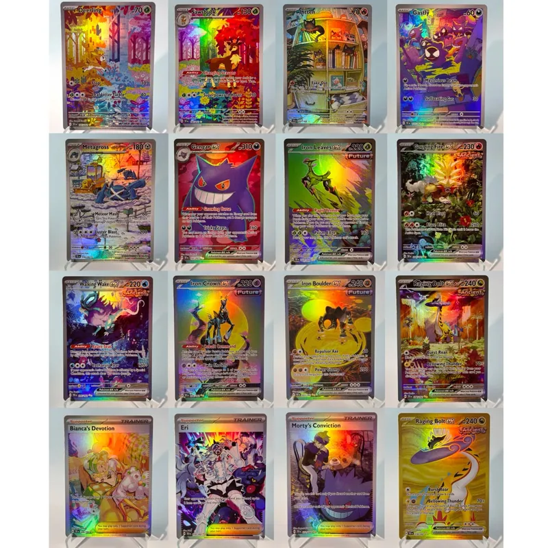 Conjunto de base de faíscas pkm cartões ptcg123 pacote gx arco-íris holográfico ex gx coleção rara brinquedos de batalha presentes para hobbies