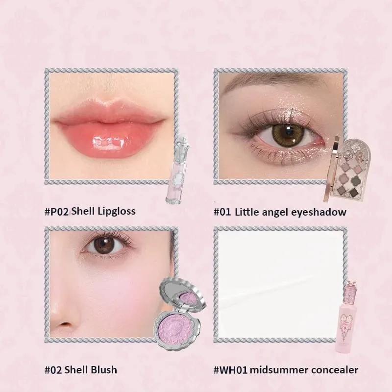 Flor sabe conjunto de maquiagem lábio lama iluminador pó blush sombra de olho maquiagem profissional presente kit para menina cosméticos conjunto completo