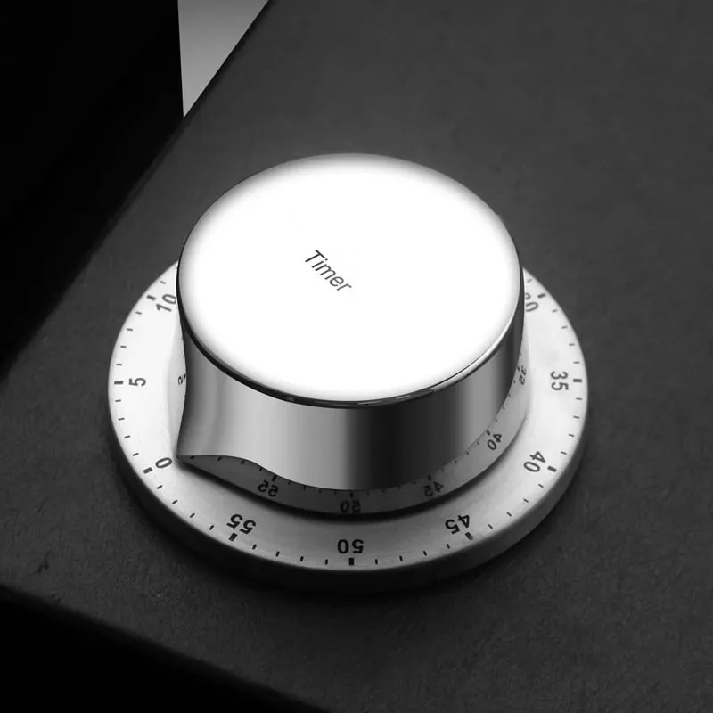 Luxo 304 aço inoxidável cozinha temporizador magnético volta cozinhar ferramenta de cronometragem texturizado cronômetro cronógrafo para fitness e estudo