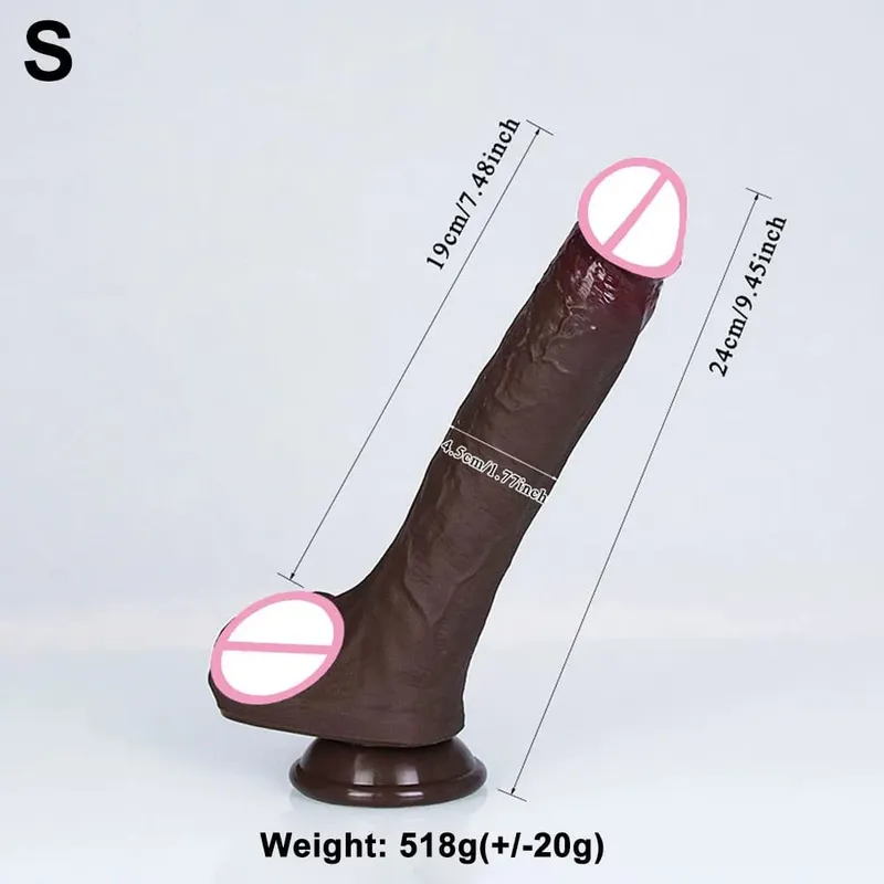 Realista 4 tamanhos macio grande vibrador duplo silicone ventosa pênis casais masturbação galo macio mulher homem anal adulto brinquedo do sexo