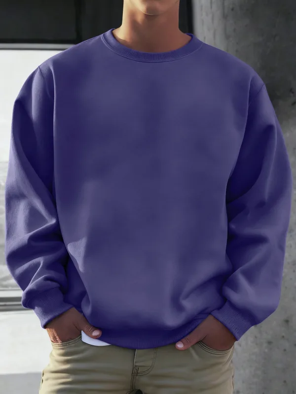 Solid Soft Pullovers Street Autumn Comfy Fleece Hoodies Office Jogging Loose Sweatshirts Casual Basics Daily Streetwear Of Men