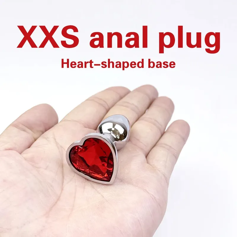 5 tamanhos coração metal cristal anal plug aço inoxidável butt plug masturbação estimulador vibradores adultos brinquedos sexuais para mulheres homens