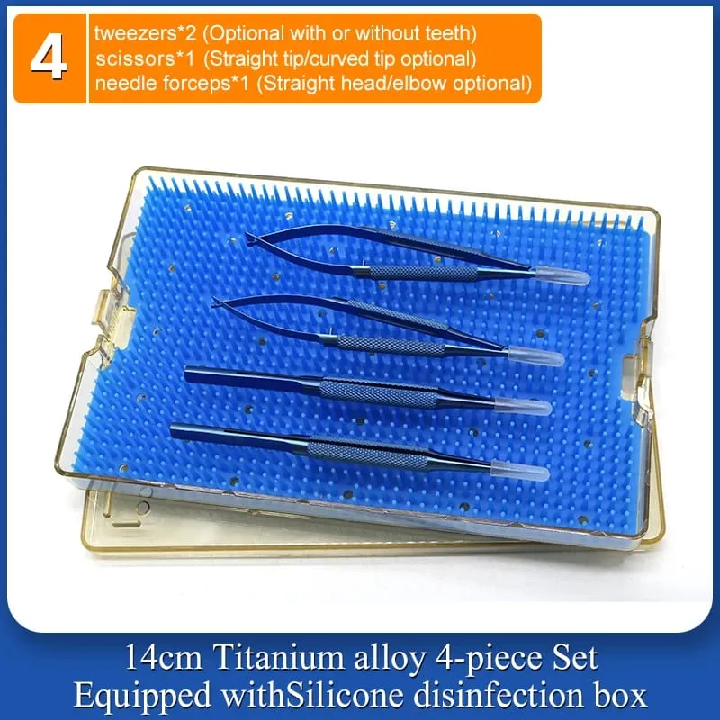4 Pieces/set Of Ophthalmic Microsurgery Instruments 12/16/18cm Scissors+Needle Holder+tweezers Stainless Steel Surgical Tools