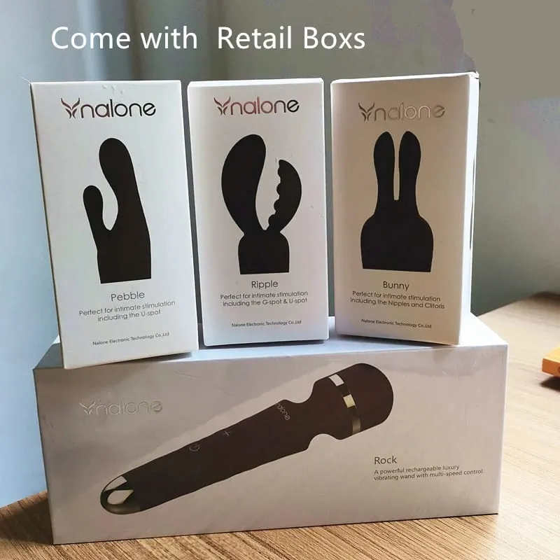 Nalone 強力振動器可選 3 個噴嘴 USB 充電魔棒 AV 振動器按摩器振動假陽具成人 18 歲以上女性性玩具