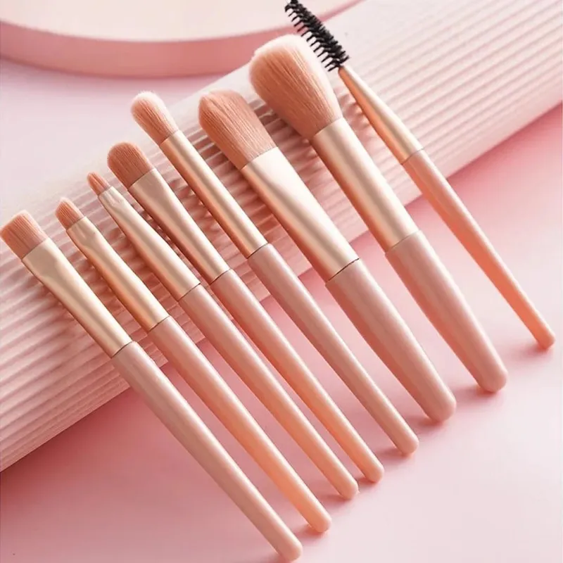 Travel Size 8Pcs Makeup Brush Kit - Soft Hair Blush Eyeshadow Contour Brushes Professional Beauty Tools — image 5