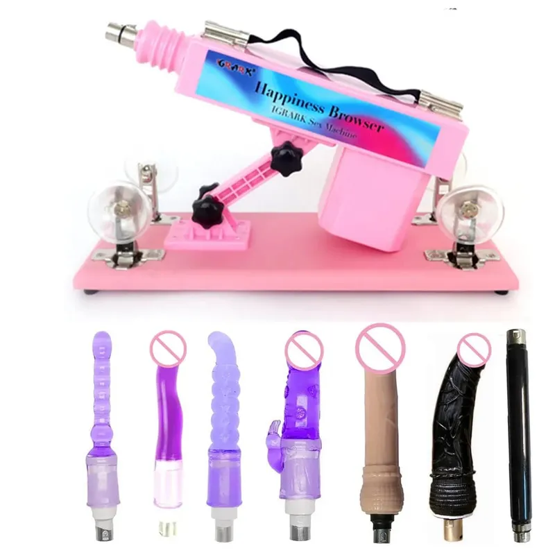 Máquina sexual vibartor automática, motor forte, com acessórios de vibrador, arma ajustável, máquina de amor, brinquedos sexuais para homens, mulheres, jogo adulto