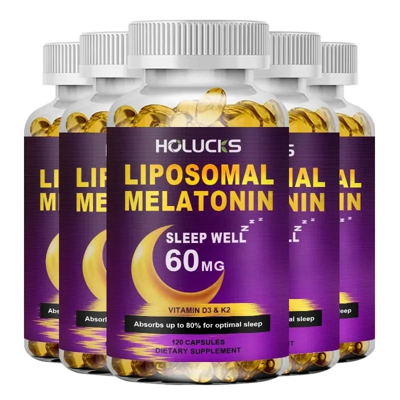 Melatonin 60mg with Vitamin D3 K2 Chamomile for Sound Sleep Cycle Immune & Antioxidant 150 Softgels Capsules