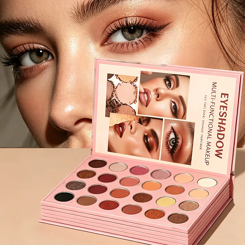 Placa de sombra para os olhos estilo livro marrom natural fosco fino sombra para os olhos à prova d'água durável e fácil de usar presente de maquiagem portátil para viagem adequado para férias femininas