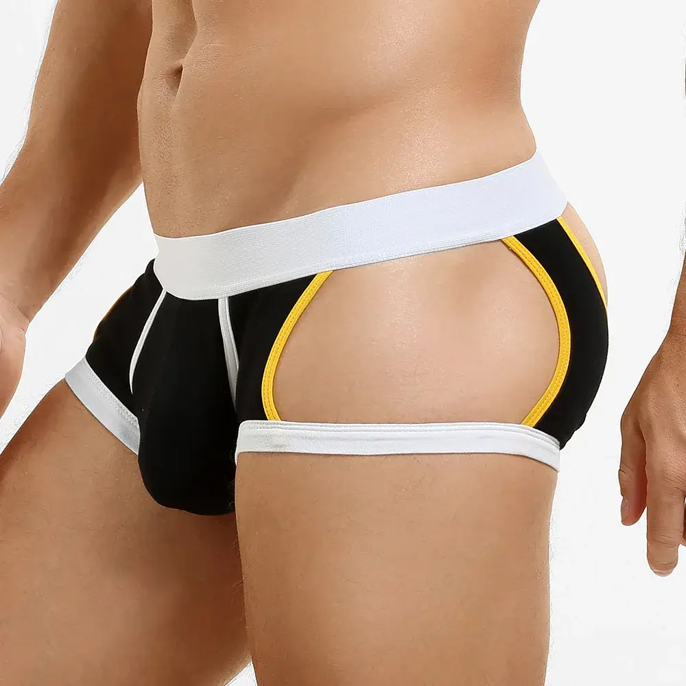 Men's Low-Waist U-Shape Flat Briefs Underwear Trendy Side-Light Design Comfortable Innerwear for Men