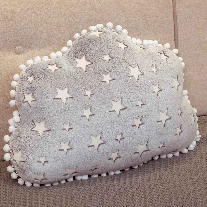 Ins pelúcia céu série luminosa nuvem lua estrela travesseiro macio almofada kawaii brinquedos de pelúcia para crianças bebê crianças brinquedo presente da menina
