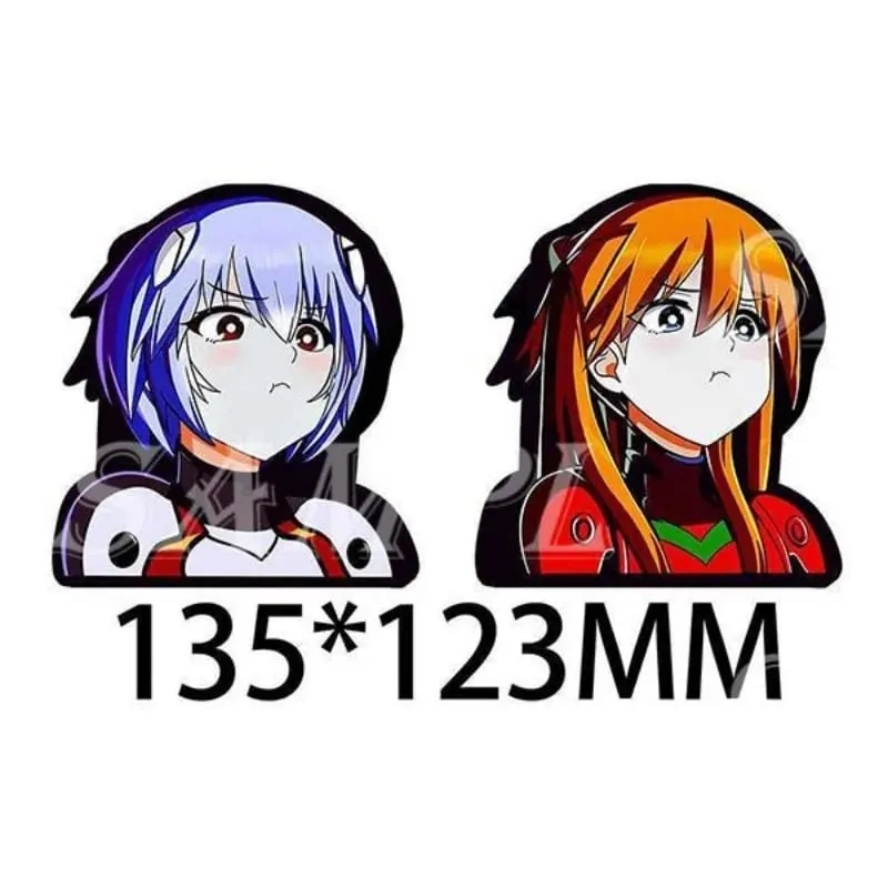 Neon Genesis Evangelion Ayanami Rei Asuka personalizado criativo desenho animado carro decoração de mesa adesivo de descoloração à prova d'água