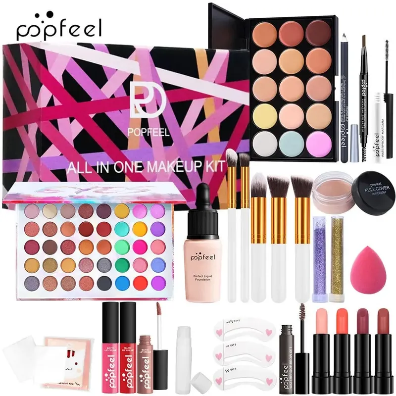 Professional Makeup Set Full Makeup Kit Eye Shadow Blush Foundation Face Powder Makeup Case Korean Cosmetic Christmas Gifts