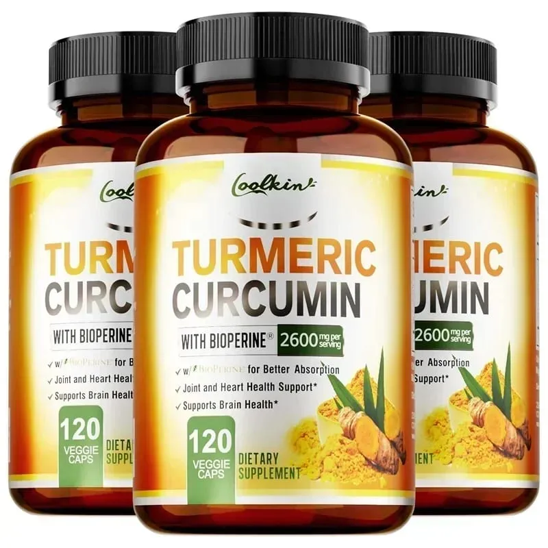 Turmeric Curcumin Capsules Contains 95% Curcumin Energy Supplement Support Bone Joint Health Anti-inflammatory Antioxidant