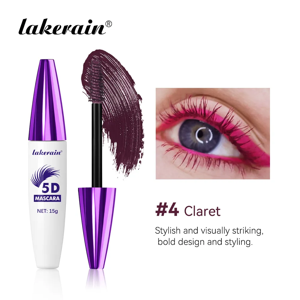 Rímel 5d à prova d'água, longa duração, volumizador, ondulação, alongamento, à prova de manchas, maquiagem colorida para os olhos, festa, festival, cosméticos