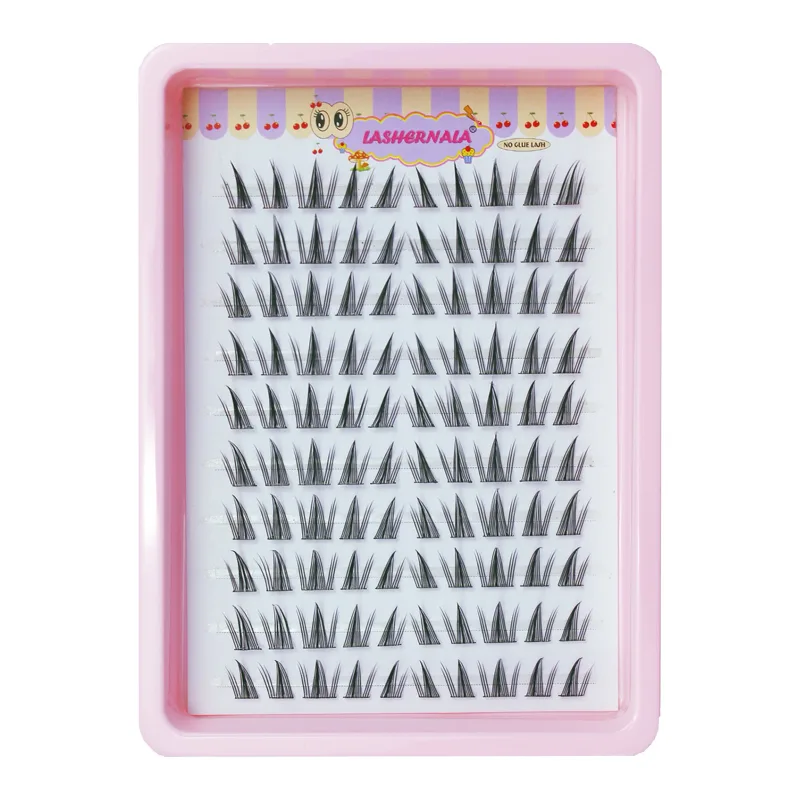 10 linhas olho de gato único cluster cílios postiços natural cosplay maquiagem cílios postiços auto-adesivo natural extensão de chicote fino