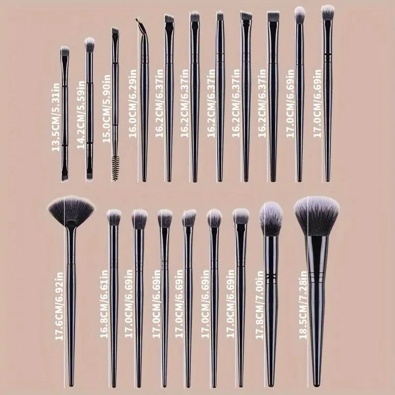 28pcs Ultimate Makeup Brush Set with Large Powder Blush Contour Foundation Concealer & Eyeshadow Brushes - Includes Water Dr
