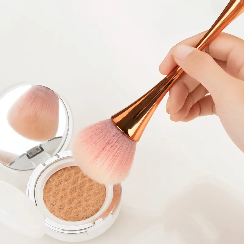 Pincéis de maquiagem profissional, pó de ouro rosado, blush, cabelo macio, limpador de pó grande para unhas, ferramenta de beleza cosmética para manicure