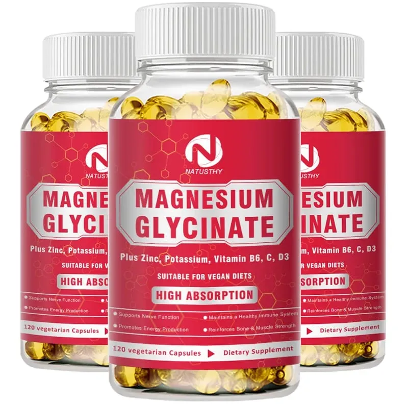 Magnesium Glycinate Capsules with Zinc Potassium for Muscle Heart Bone Immune System Health — image 8