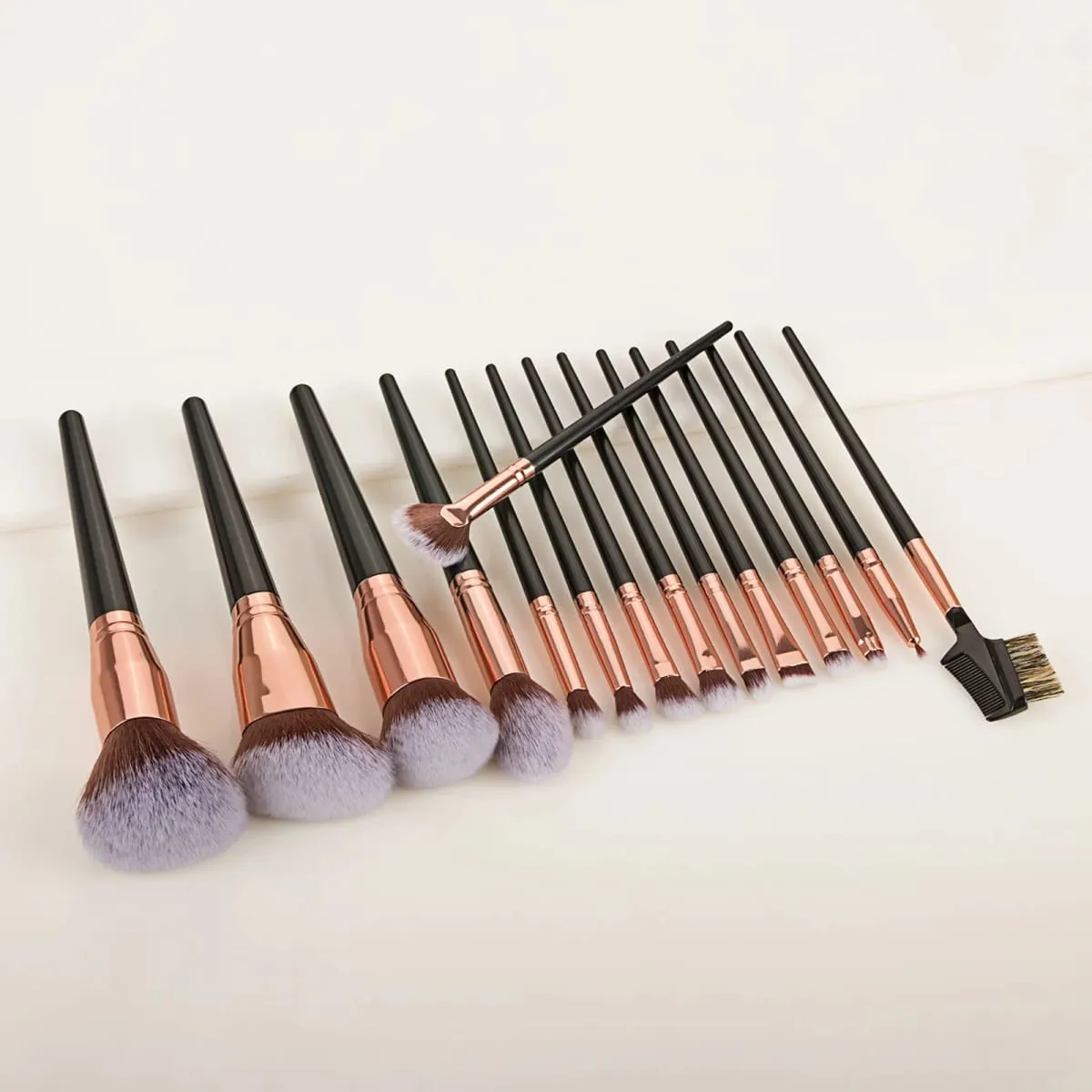 15 pçs pincéis de maquiagem conjunto com saco de armazenamento cerdas macias rosto olho escova kit para fundação blush sombra sobrancelha ferramentas cosméticas