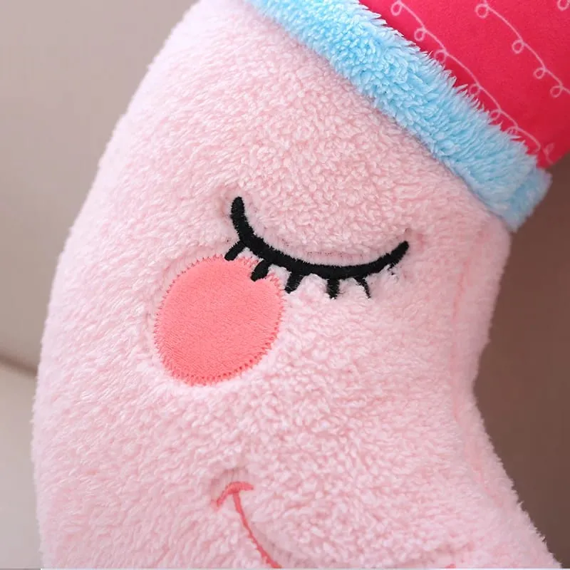 Fantástico estrela nuvem lua arco-íris travesseiro de pelúcia céu natural almofada amarelo rosa azul tímido emoção plushie decoração presente