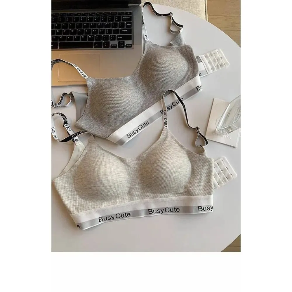 2026 nova carta sem costura conjunto de sutiã conforto sem fio suporte pequeno busto elevador anti-sag diário esporte feminino lingerie roupa interior 32-38abc