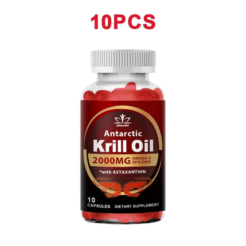 南極磷蝦油 - 每份 2000 毫克 - 含 Omega-3、EPA、DHA 和蝦紅素 - 支持健康關節、大腦、心臟和血壓