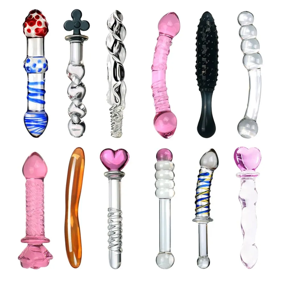 Pyrex Glass Dildo 195x33mm Fake Penis Crystal Anal Beads Butt Plug Prostate Massager G Spot Female Masturbation Toys