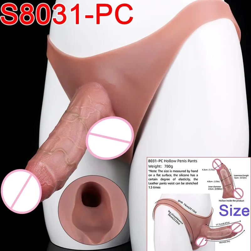 Masculino cinta-on longo oco vibrador ultra realista pênis estender manga calças насадка на член masculino galo capa brinquedos sexuais