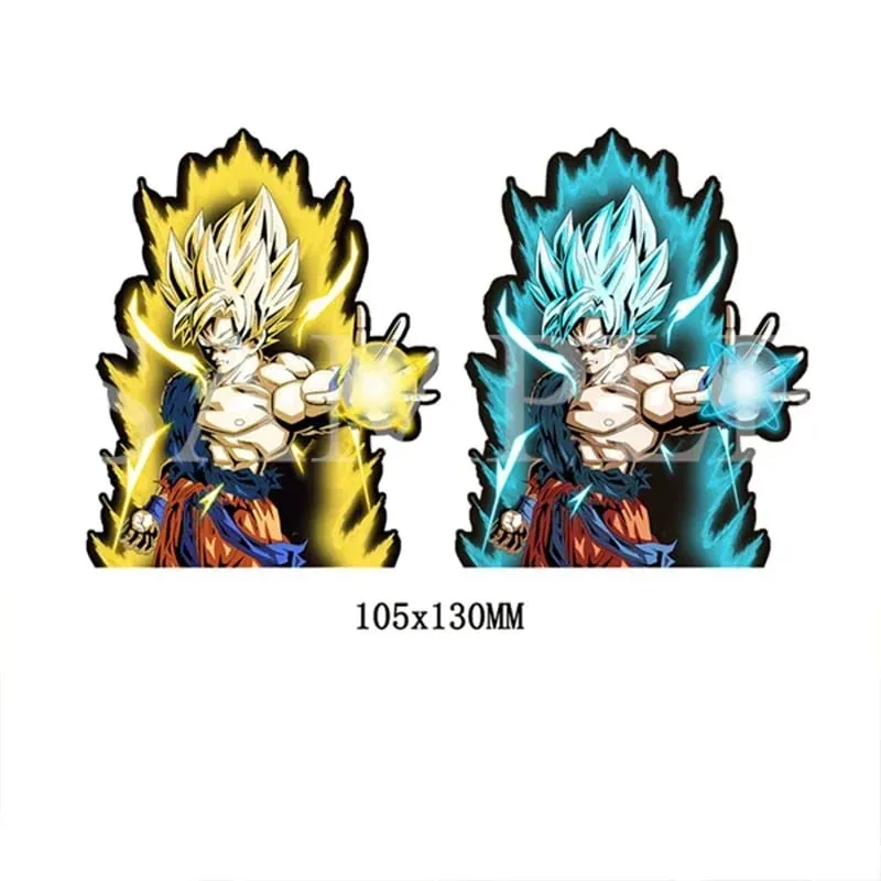 Anime 3D Lenticular Adesivo Goku Vegeta Decalques à prova d'água para carro, geladeira, skate, etc.