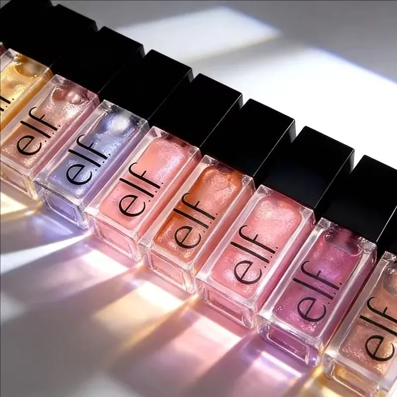 Novo elf brilho labial de 8 cores e blush em pó multicolorido, textura fina, leve, hidratante, nutritivo, bálsamo labial, cosméticos de cuidados