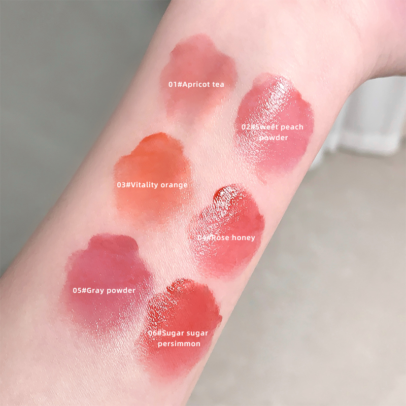 Hidratante lábios carnudos efeito espelho cor labial textura não gordurosa pigmento labial líquido não é fácil de colar levemente esmalte labial