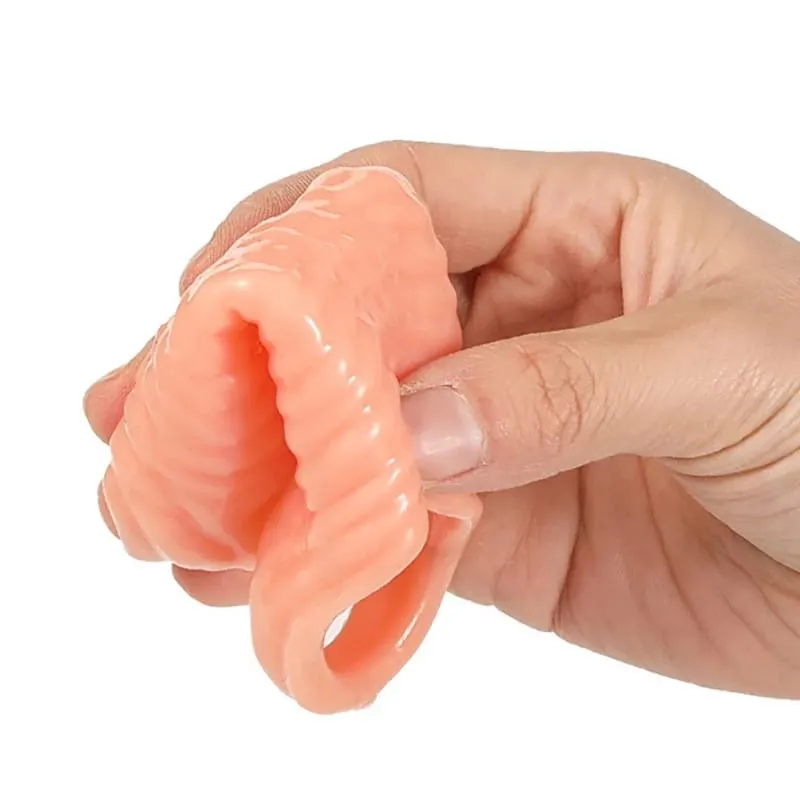 Anel peniano masculino realista, extensor de manga peniana, atraso na ejaculação, anel peniano, brinquedo sexual reutilizável — image 4