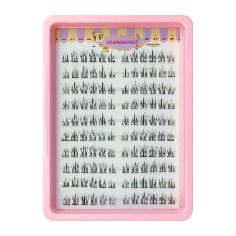 10 linhas olho de gato único cluster cílios postiços natural cosplay maquiagem cílios postiços auto-adesivo natural extensão de chicote fino