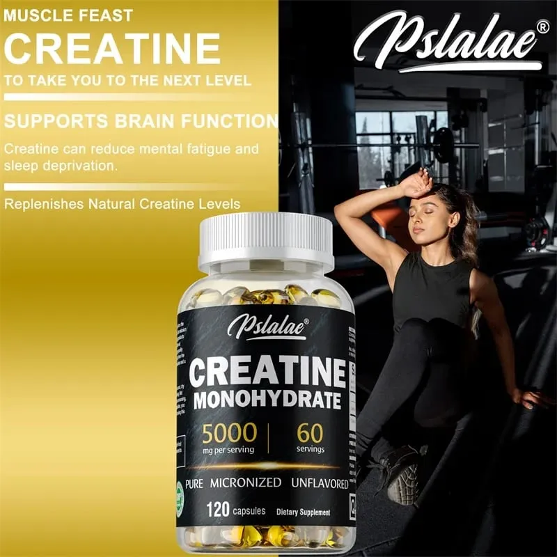 Creatine Monohydrate Capsule - Enhance Muscle Strength Relieve Fatigue Promote Energy Production and Improve Performance