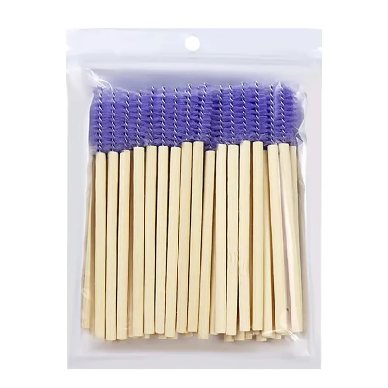 50 pçs alça de bambu escovas de cílios rímel varinhas aplicador cílios extensão escova sobrancelha spoolie escovas ferramenta de maquiagem
