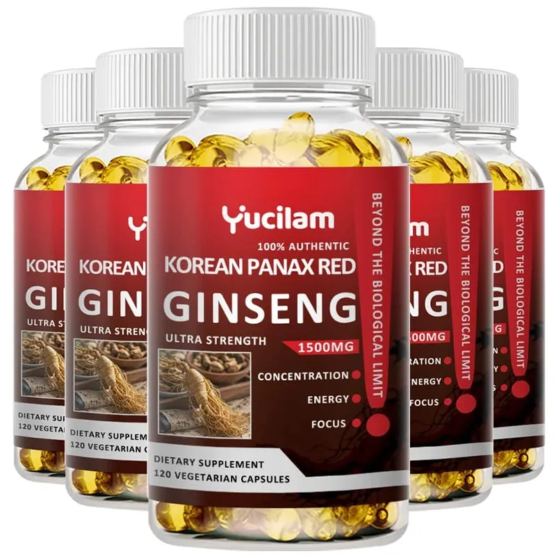 韓國紅參 1500 毫克 - 能量補充劑，促進最佳表現、專注力和活力 - 高效人參根萃取物