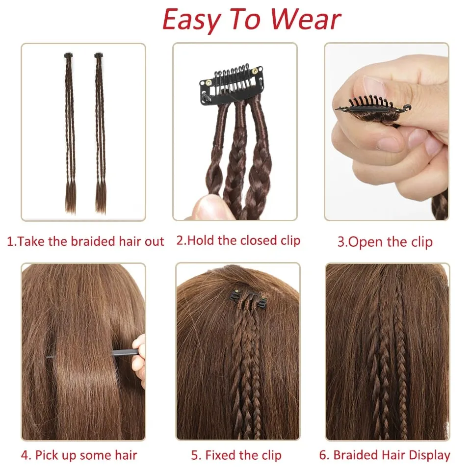 Synthetic Braid Clip in Hair Extensions Braids Long Ponytail Hairpieces For Women Kids Girls Daily Party Cosplay