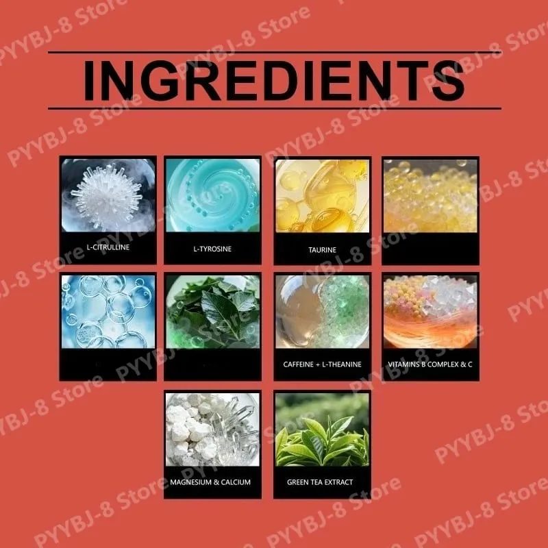 Pó eletrolítico de melancia com zero açúcar e 90mg de cafeína, aminoácidos, minerais, vitaminas, fornece reposição de energia, 15 bastões