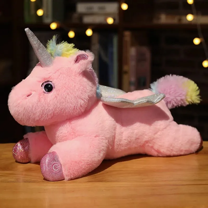 38cm creative Toy Luminous Pillow Soft Stuffed Plush Glowing Unicorn Cushion Led Light Toys Gift For Kids Children Girls