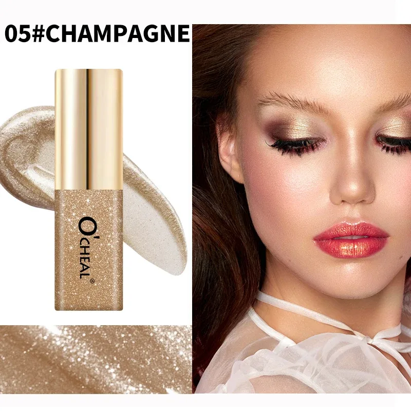 O’cheal Liquid Eye Shadow Neck Diamonds Shiny Waterproof Charming Silkworm Shimmer Eye Makeup Cosmetics Glitter Highly Pigmented