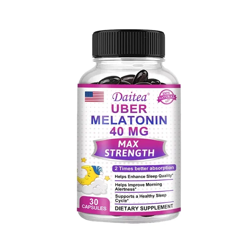 Daitea Super Melatonin Capsules-40mg Contém vitamina C ajuda você a adormecer mais rápido, alivia a insônia e melhora a qualidade do sono