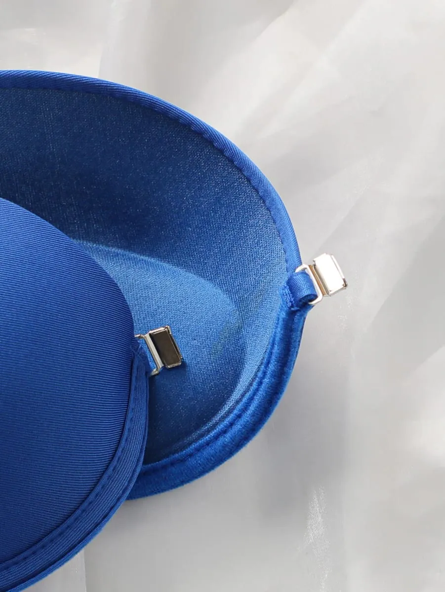 Novo produto: almofada no peito grosso reunido e puxado sutiã com botão frontal sexy e bonito nas costas multicolorido roupa íntima feminina A2128