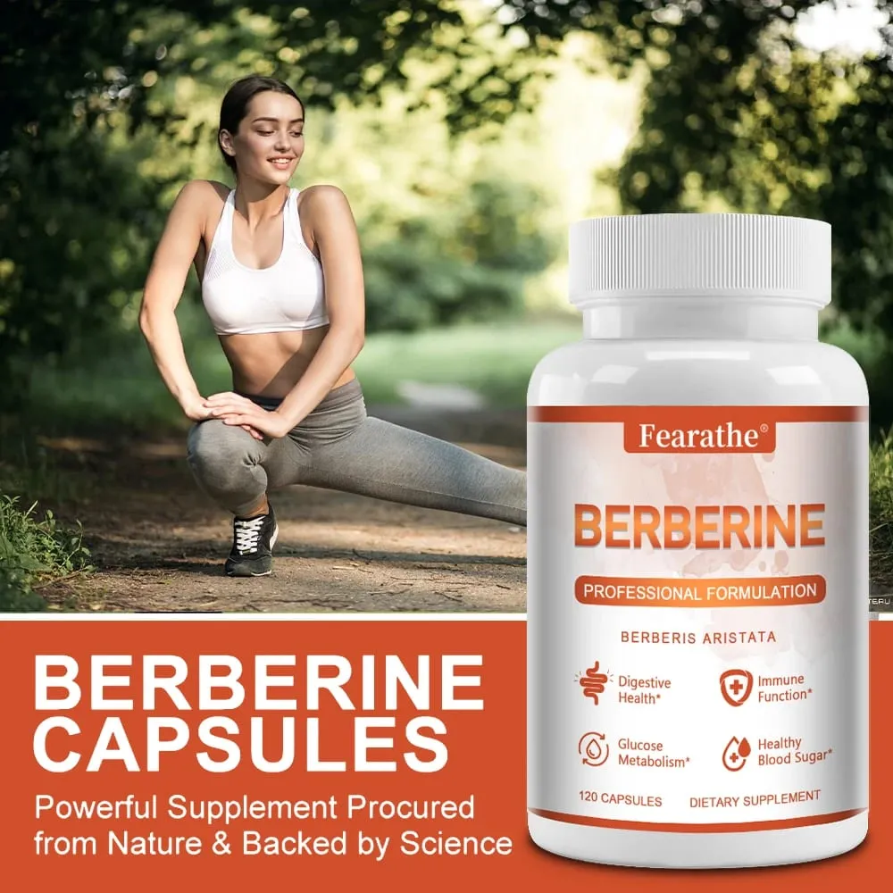 Berberina Premium - Apoia o controle de peso do sistema imunológico, saúde digestiva e suplemento de função GI 120 cápsulas