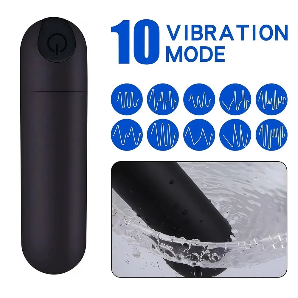 USB Charge 10-Speed Mini Bullet Vibrator Rechargeable Wireless Vibrating Anal Plug Clitoral Stimulator Adult Sex Toys for Women — image 2